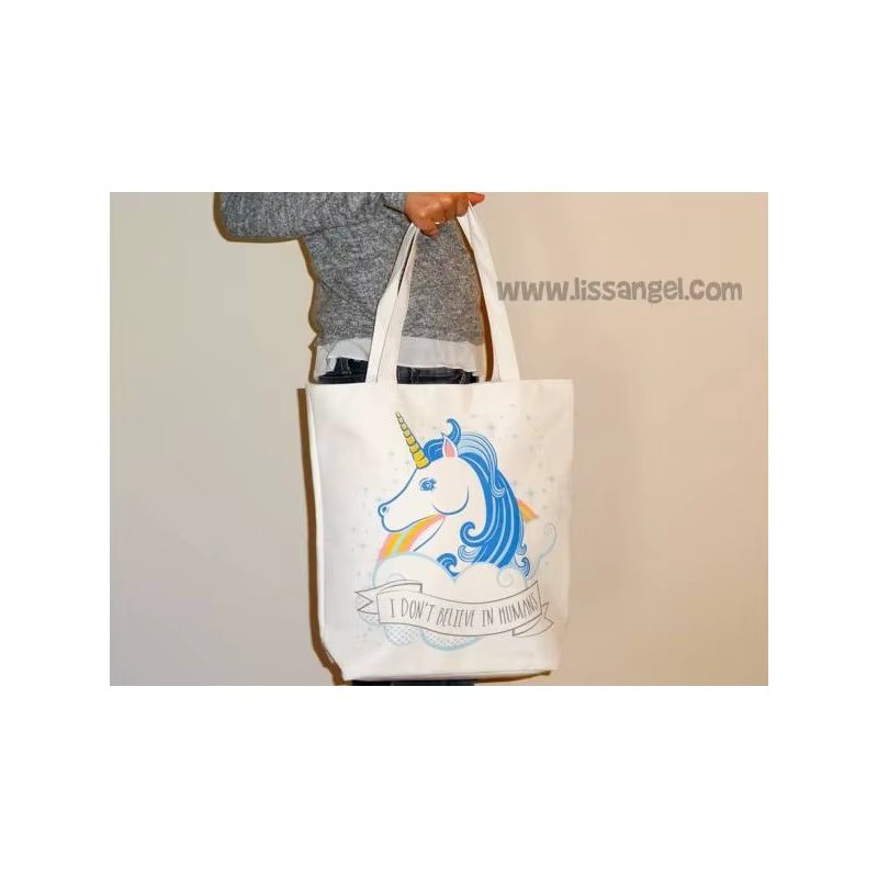 Cotton Tote Bag Magical Kawaii Unicorn | With Zipper