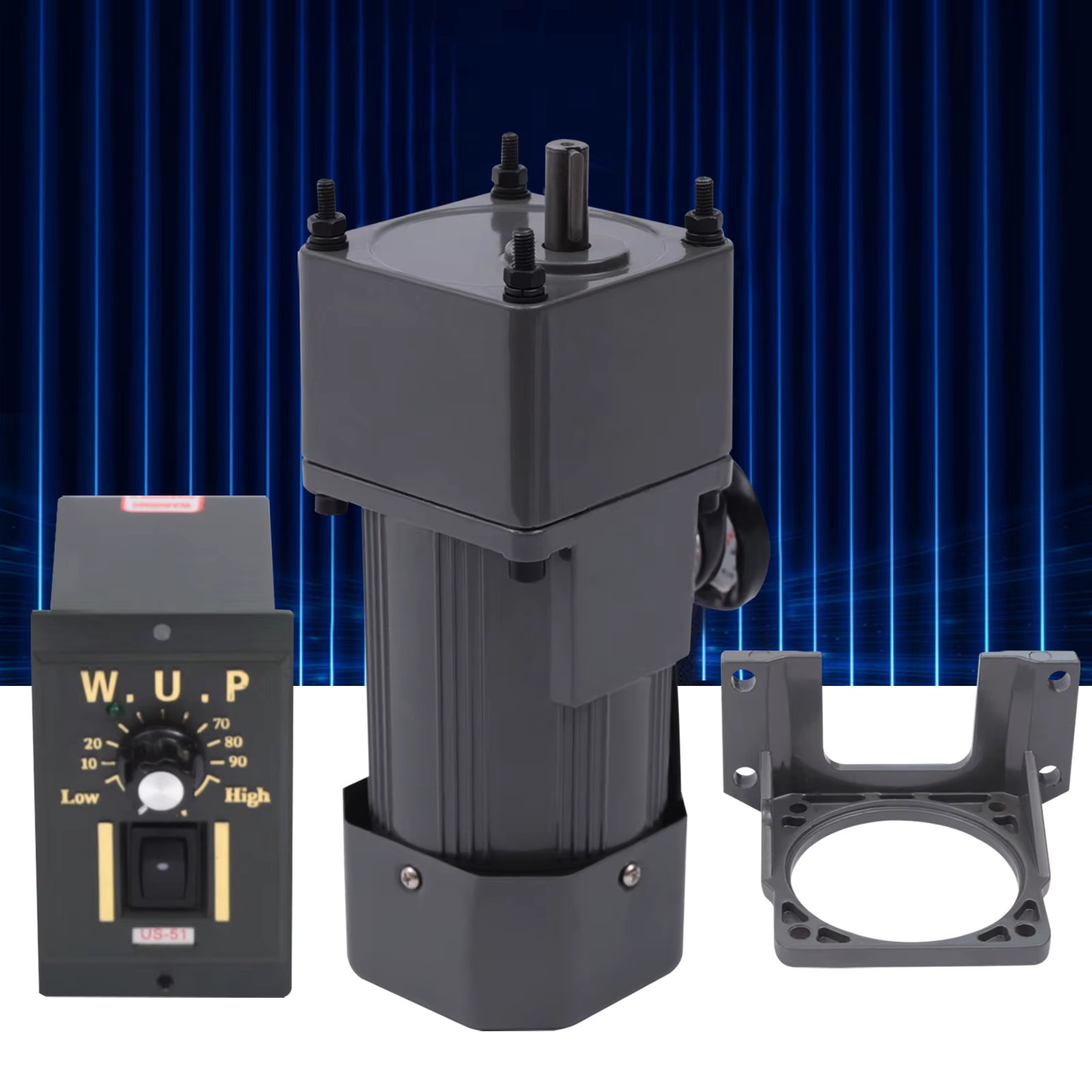 90W 5K Gear Motor Electric Motor AC 220V/110V AC Gear Motor Single Phase High Torque Adjustable 5K with Speed ​​Controller