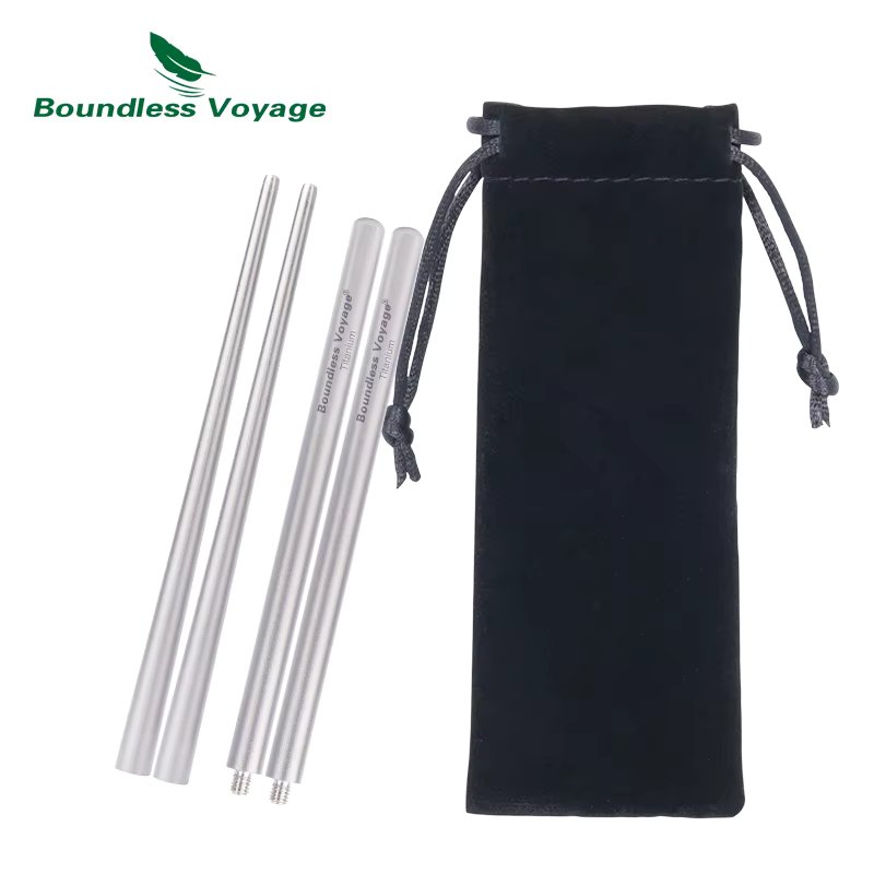Boundless Voyage Folding Titanium Chopsticks Outdoor Camping Portable Cutlery Travel Picnic Pocket Tableware Metal Utensils