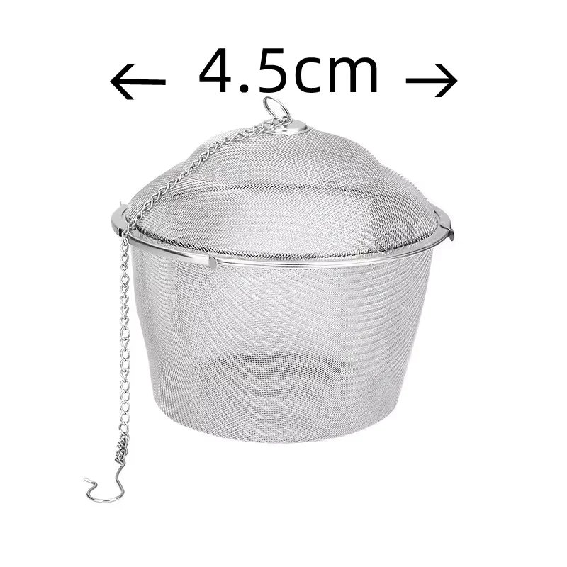 Tea Coffee Stew Spice Soup Herbal Sieve Infuser Reusable Stainless Steel Seasoning Bag Ball Kitchen Filter Sachet with Chain