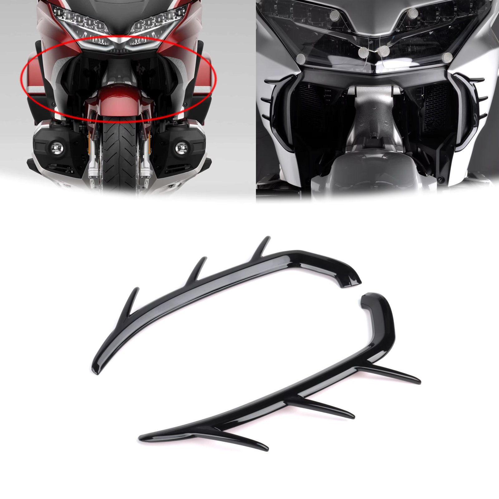 Panical 2Pcs Front Vents Trim Cover Vertical Vent Trim For Honda Gold Wing GL1800 F6B 2018-2024 Motorcycle