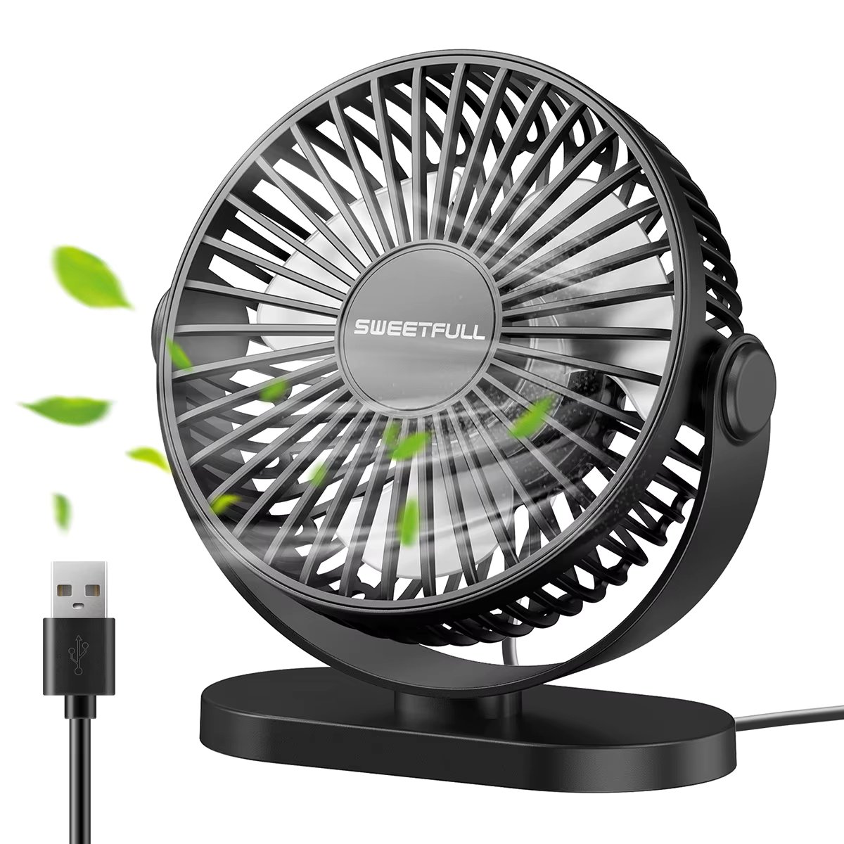 Electric Fan Portable Cooling Laptops Silent USB Fan Three Speed Adjustment for Home Office Desktop Outdoor Camping Mini Fan