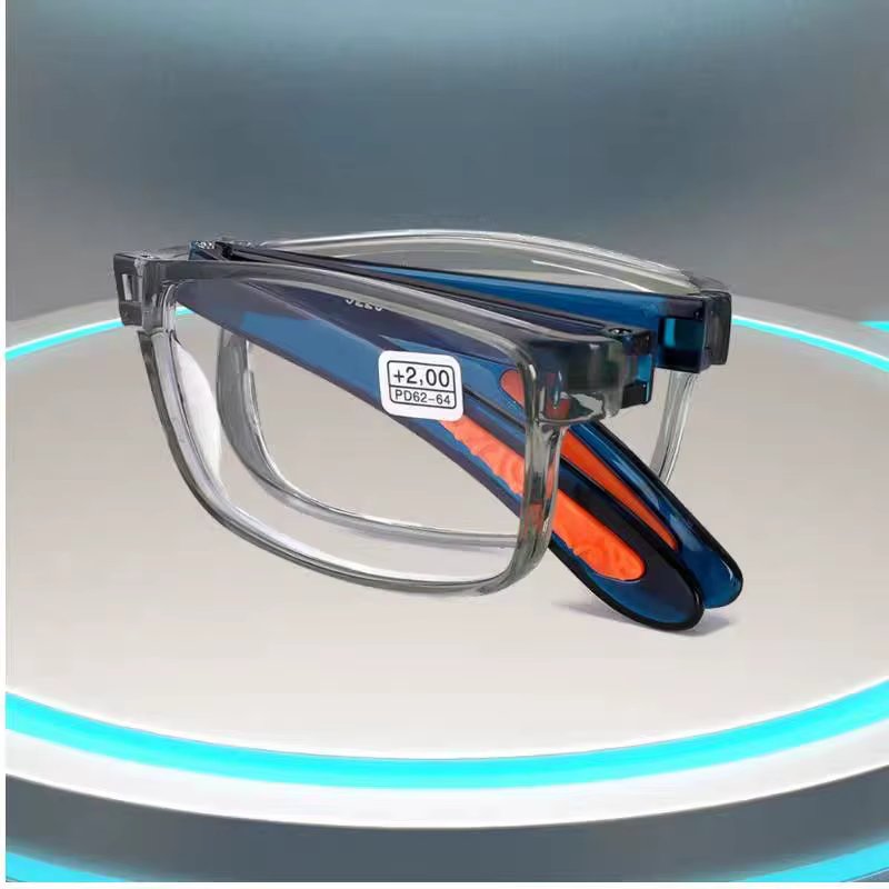 Classical Reading Glasses for Men Folding Eyeglasses Anti Blue Light Flexible Material for Comfortable Wearing Convenient Carry