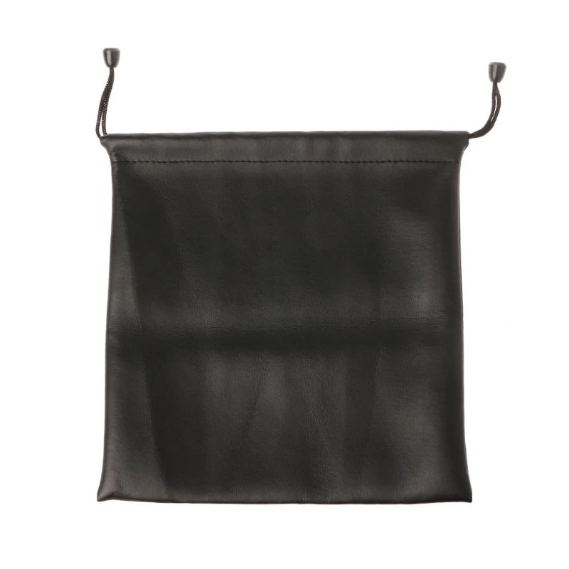 Black Large Capacity Storage PU Headphones Bags Drawstring Carrying Bags for Big Headband Headsets Pouch Travel Bags P9JB