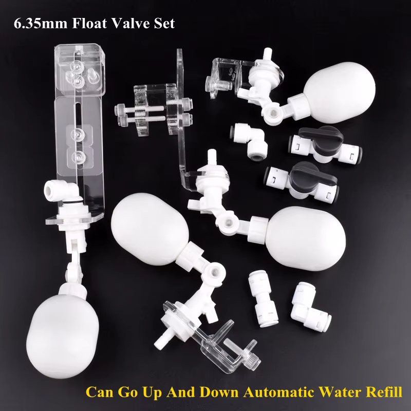 1/4" 6.35mm Water Dispenser Ball Float Valve Aquarium Tank Automatic Water Refill Ball Cock Adapter Adjustable Height Floatvalve