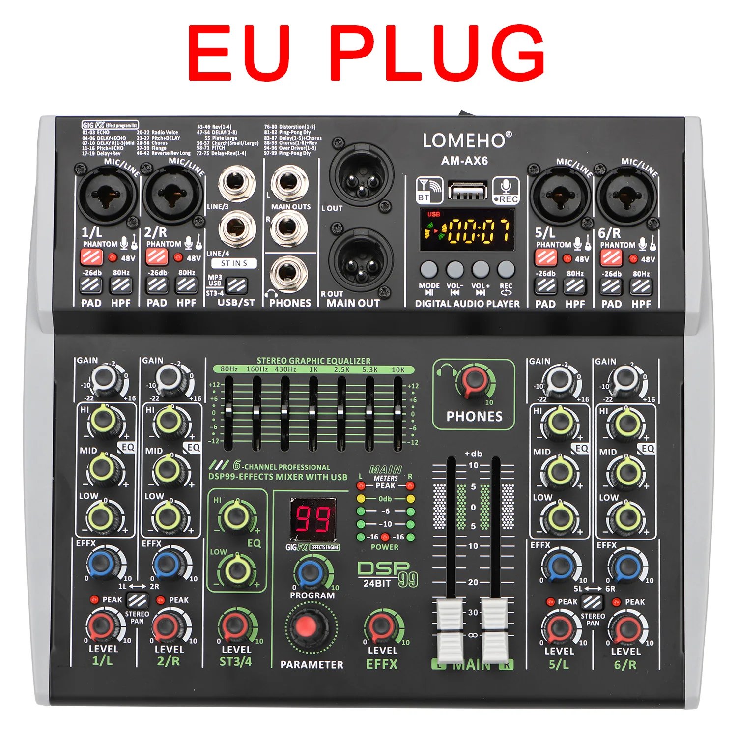 6 Channel EU PLUG