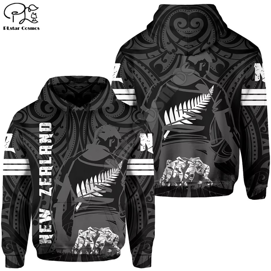 PLstar Cosmos New Zealand Country Maori Aotearoa Tribe Tattoo Symbol 3Dprint Men/Women NewFashion Harajuku Hoodies Pullover B-7