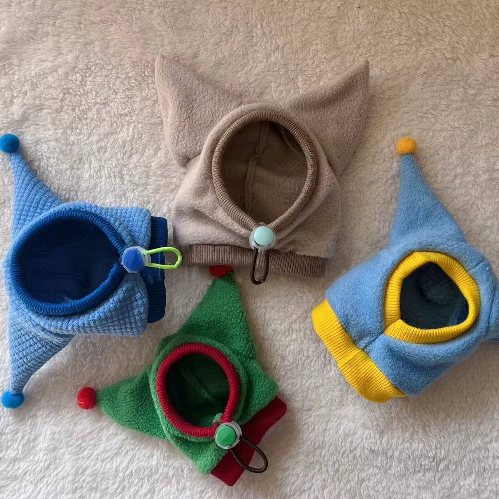 Winter Warm Hat for Sphynx Cat Adjustable Waffle Cold-proof Cap for Cats Cute Christmas Fleece Hat for Kittens Dogs Cat Supplies