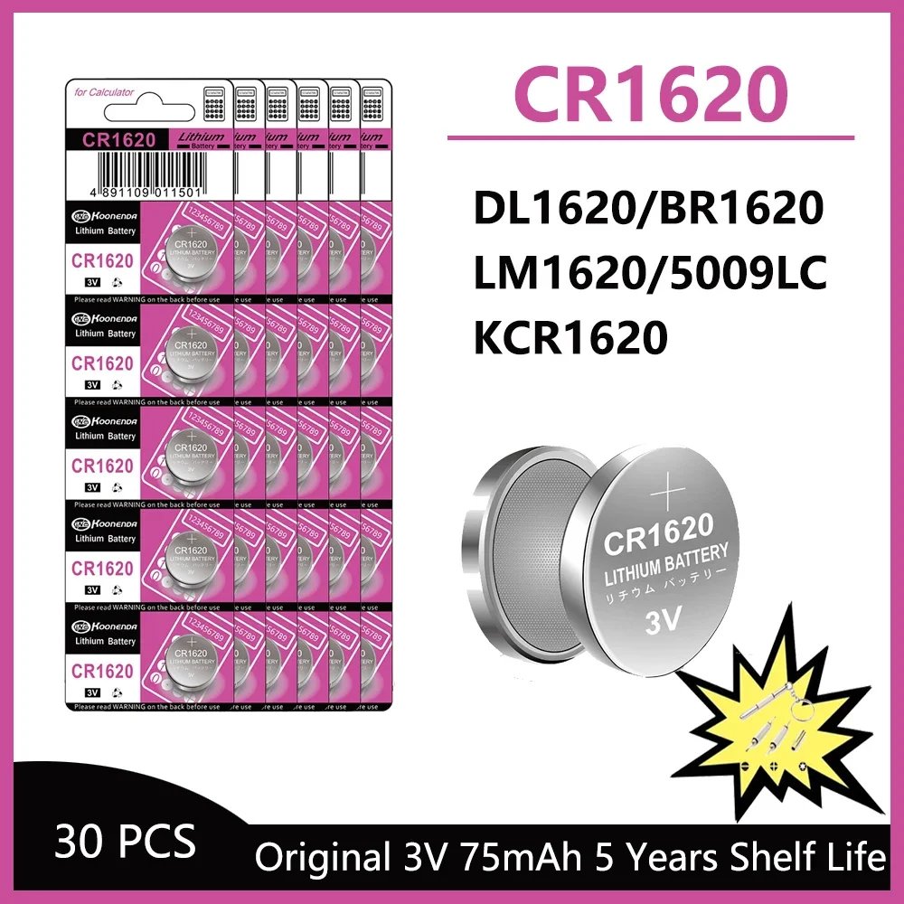 30PCS CR1620 (GF) KN
