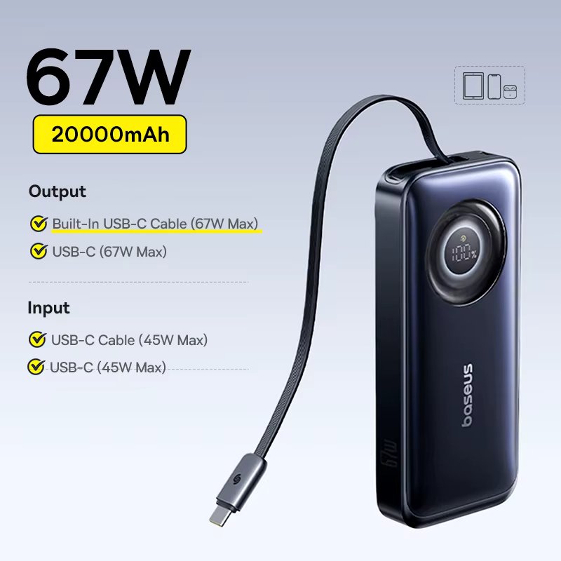 Black 67W 20000mAh