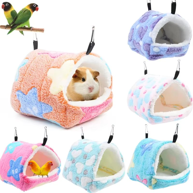 Cute Hamster House Winter Thickening Warm Soft Beds New Bread Small Animal Nest for Hamster Hedgehog Rabbit Pet Accessories 2024