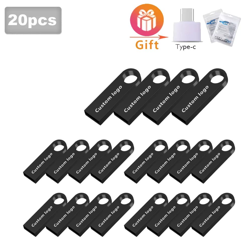LOT 20PCS free Customize LOGO USB flash drive 128MB 4GB 8GB 16GB 32GB  pen drive 64GB Metal usb stick pen drives free shipping