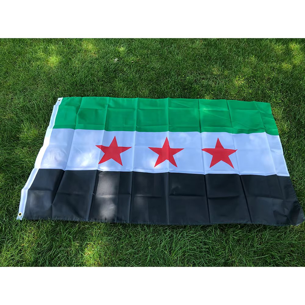 Syria flag 90*150cm polyester Hanging Banner The Syrian Arab Republic Syrian three star flag for Home Decoration flags