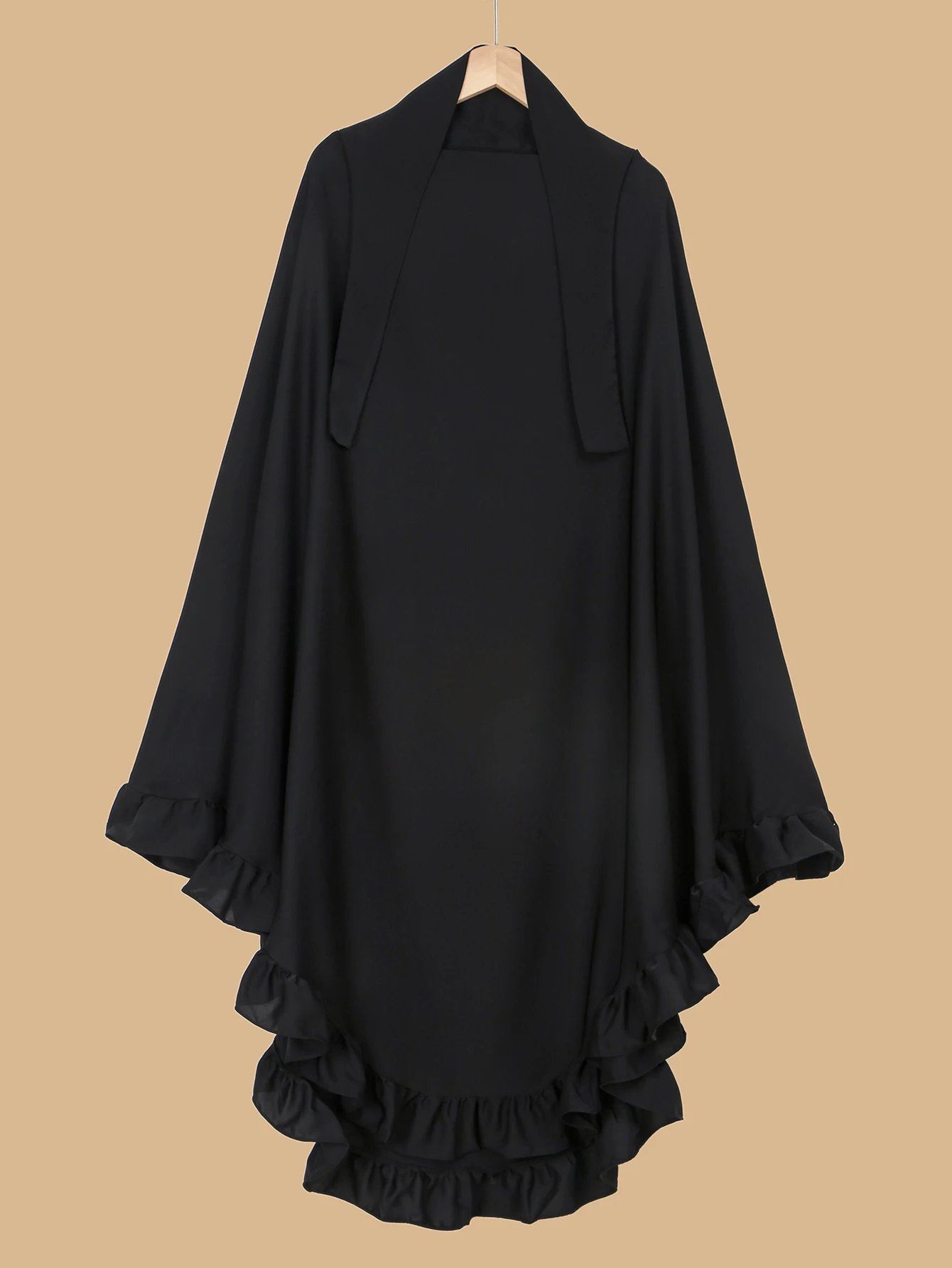 Women Plain Prayer Shawl Wraps Instant Scarf Hijab Large Single Layer Wooden Ear Border Clothing  Abaya Muslim Headscarf