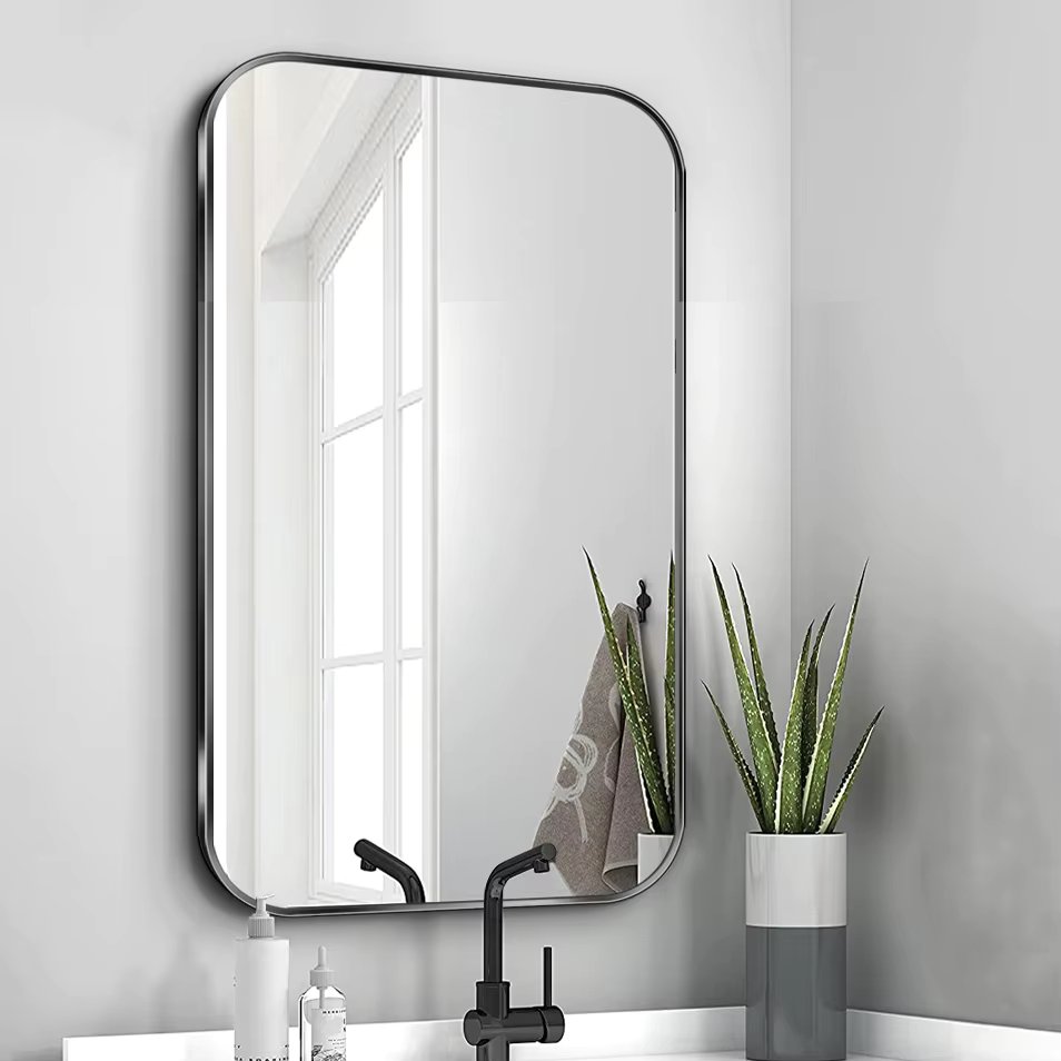 1pc 36x28 inch Bathroom Mirror, Rectangle Vanity Mirror On the Wall, Hanging Mirror Perfect for Bedroom, Entryway Living Room Ga