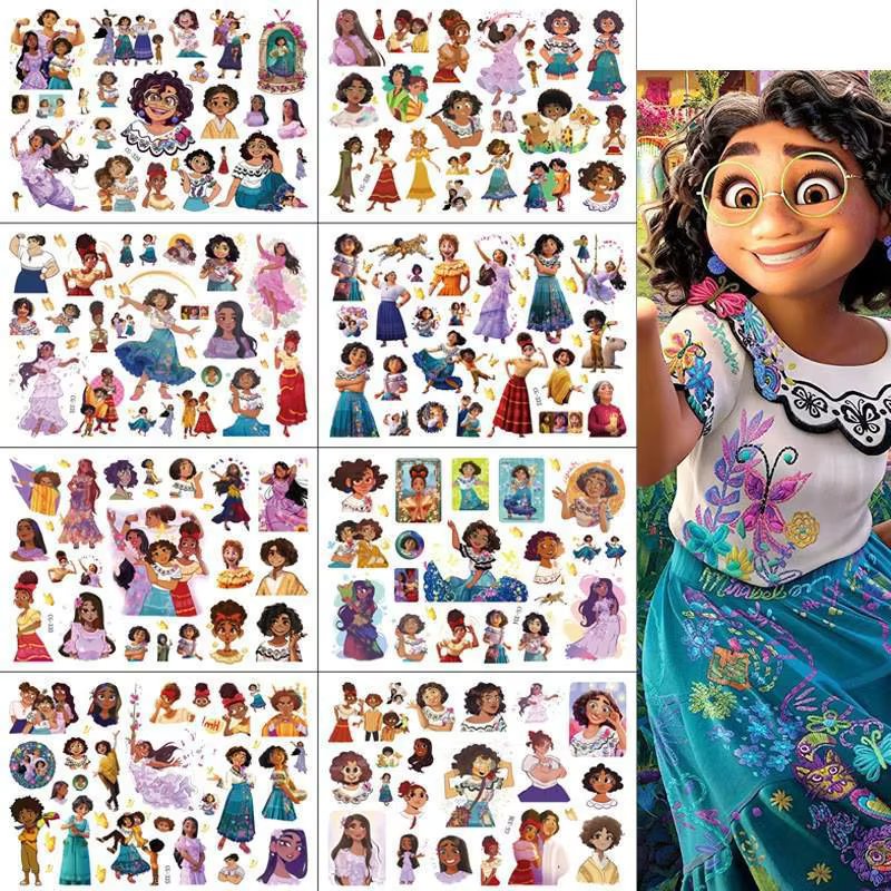 1Pcs New Disney Cartoon Anime Encanto Tattoo Stickers Children's Temporary Tattoos Body Art Cosplay Party Toys for Kids Gifts