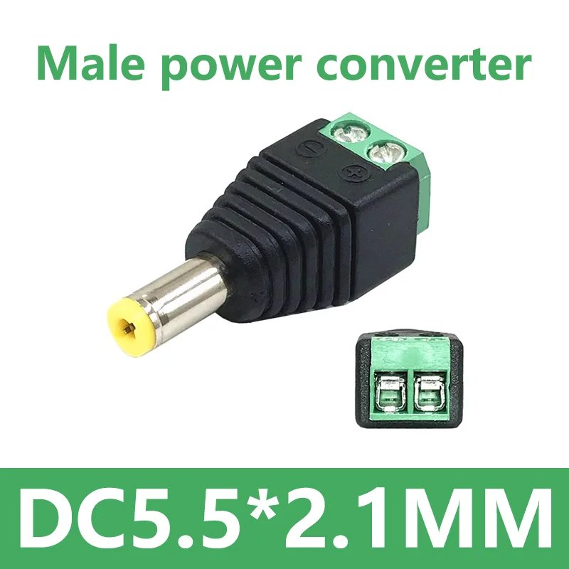 5/20/100PCS DC Power Plug 5.5*2.1mm (Screw Fastening Type) Needn't Welding DC Plug Adapter