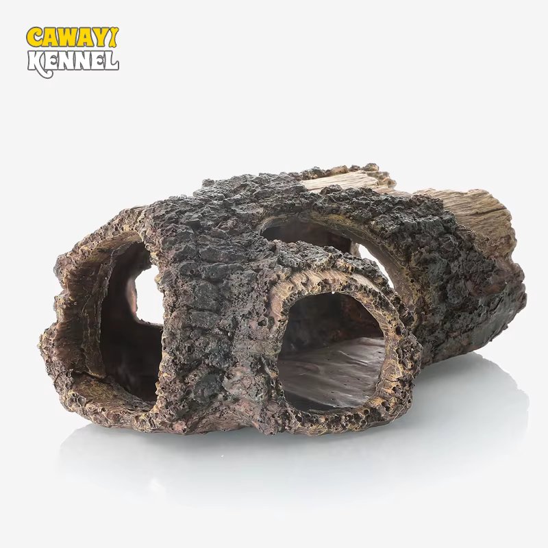 Random Color Creative Fish Tank Decoration Landscaping Resin Wood Barrel Tree Debris Shape Aquarium Resin Home Crafts Ornaments