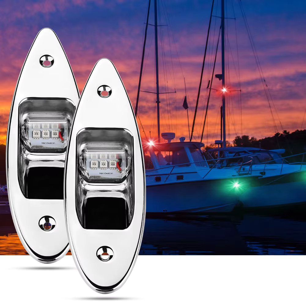 2pcs 12V LED Boat Side Light Waterproof Navigation Light Corrosion Resistant Signal Lamp For Marine Boat Yacht