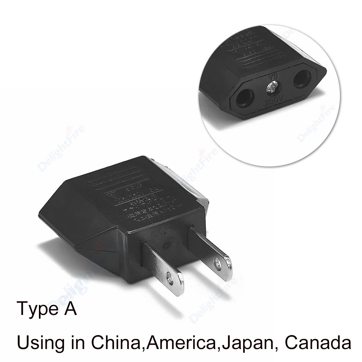 4.0mm EU To US Black