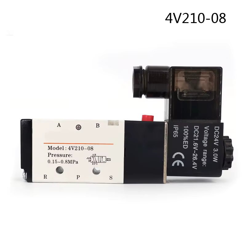 Pneumatic Electric Solenoid Valve 5 Way 2 Position Control Air Gas Magnetic Valve 12V 24V 220V Coil Volt 4mm-12mm Hose Fittings