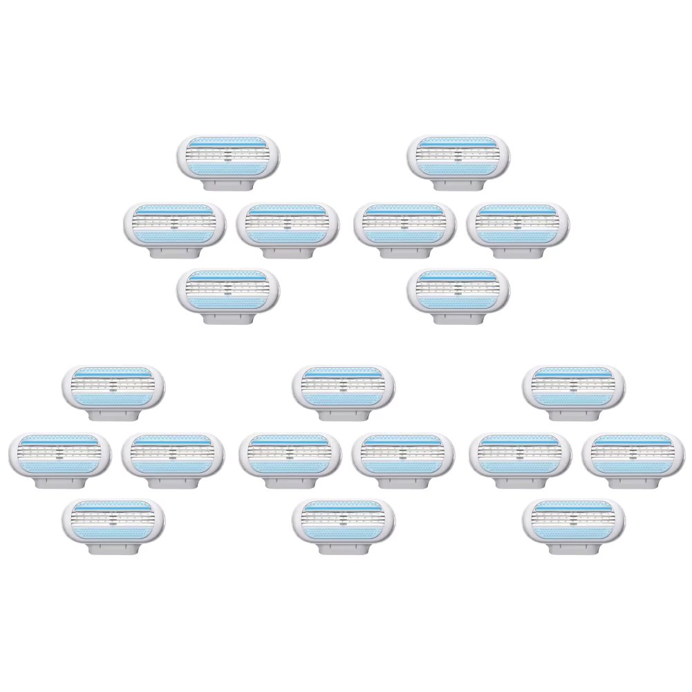 4-40Pcs Safety Razor Blades Women Beauty Bikini Hair Removal Shaving Blades Set Female Venus Shaver 3-Layer Replacement Heads
