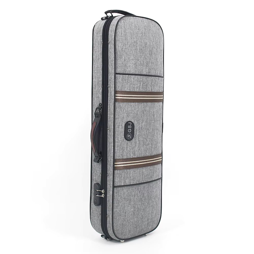 High Grade Gray Rectangle Violin Case Large Storage Space With Hygrometer 4/4