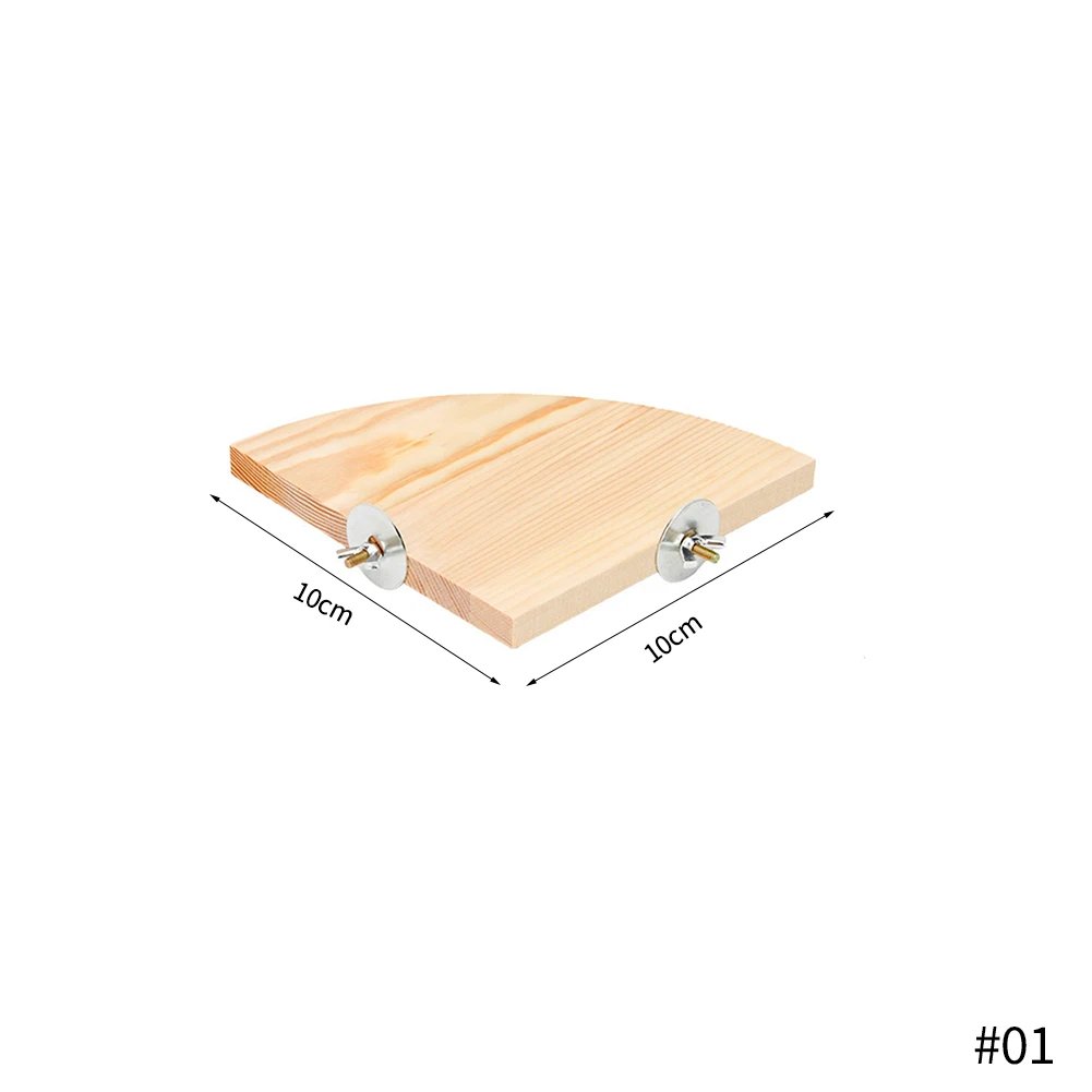 Parrot Bird Wood Perch Stand Platform Rectangle Fan-shaped Shelf Stand Board For Budgie Parakeet Cockatiel Hamster Gerbil Rat