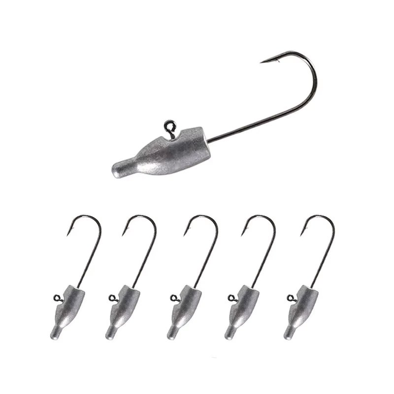 HISTOLUIRE Jig Head Worm Hook 10pcs AJING  Fishing Hook Barbed Hook Trout Soft Lure  Rockfish Bait Jig Fishing Hook