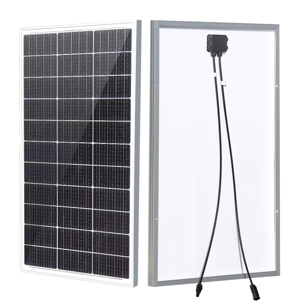 WUZECK 100W Rigid Solar Panel Power 100 Watt 18V Monocrystalline Silicon Cell Waterproof Charging 12V Camping Home Balcony Car