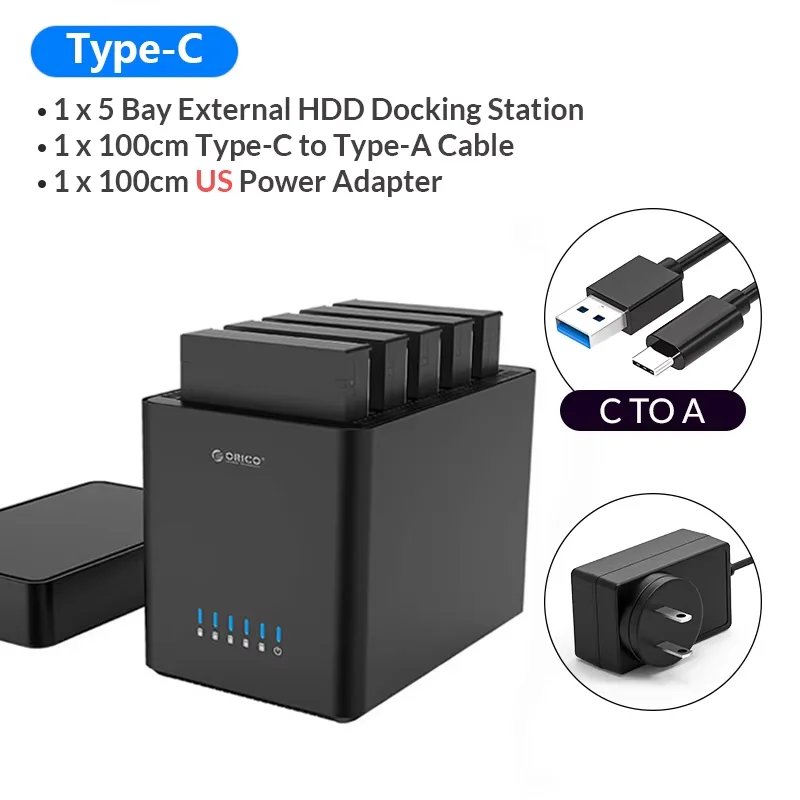 5 Bay Type-C US Plug