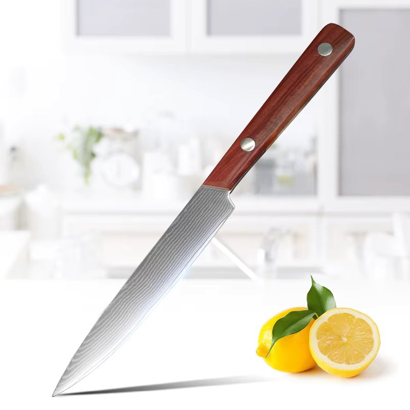 Damascus Knife Damascus Steel Wooden Handle Paring Knife Cleaver Meat Vegetables Slicing Kitchen Knives Chef Boning Fruit Knife