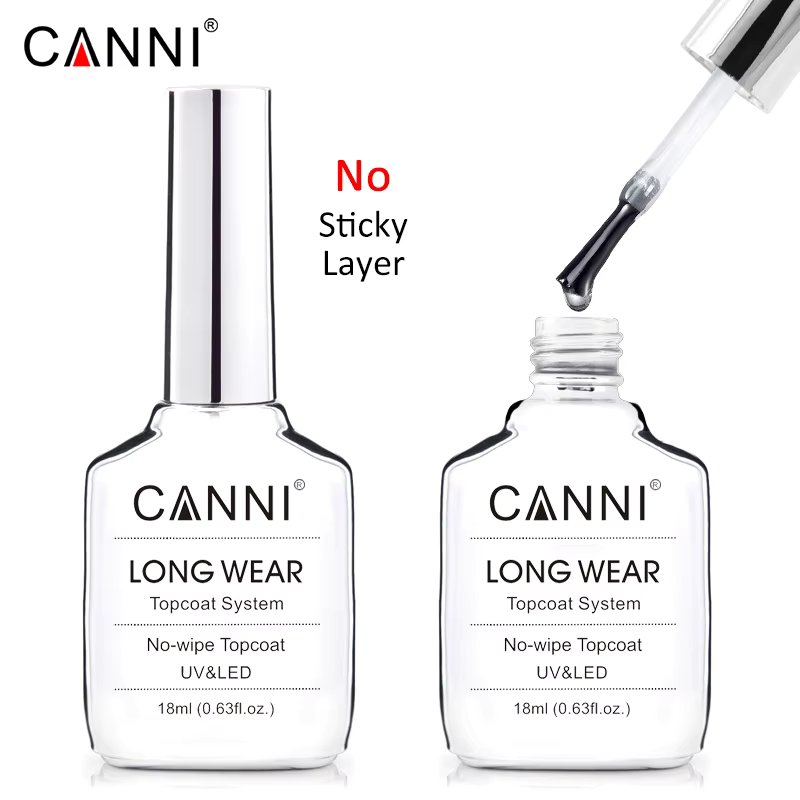 Canni 18ml Long Wear Diamond No Wipe Top Coat Big Volume PeelOff Base Coat Soak Off UV LED Gel Polish Nail Manicure Nail Varnish
