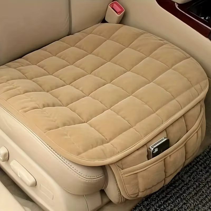 Car Seat Cushion Non-Slip Rubber Premium Comfort Memory Wadding Vehicles Office Chair Home Pad Seat Cover With Storage Pouch