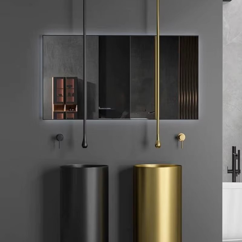 Luxury high-end brass black bathroom faucet ceiling ceiling design single handle cold and hot double-hole basin&bathtub faucet