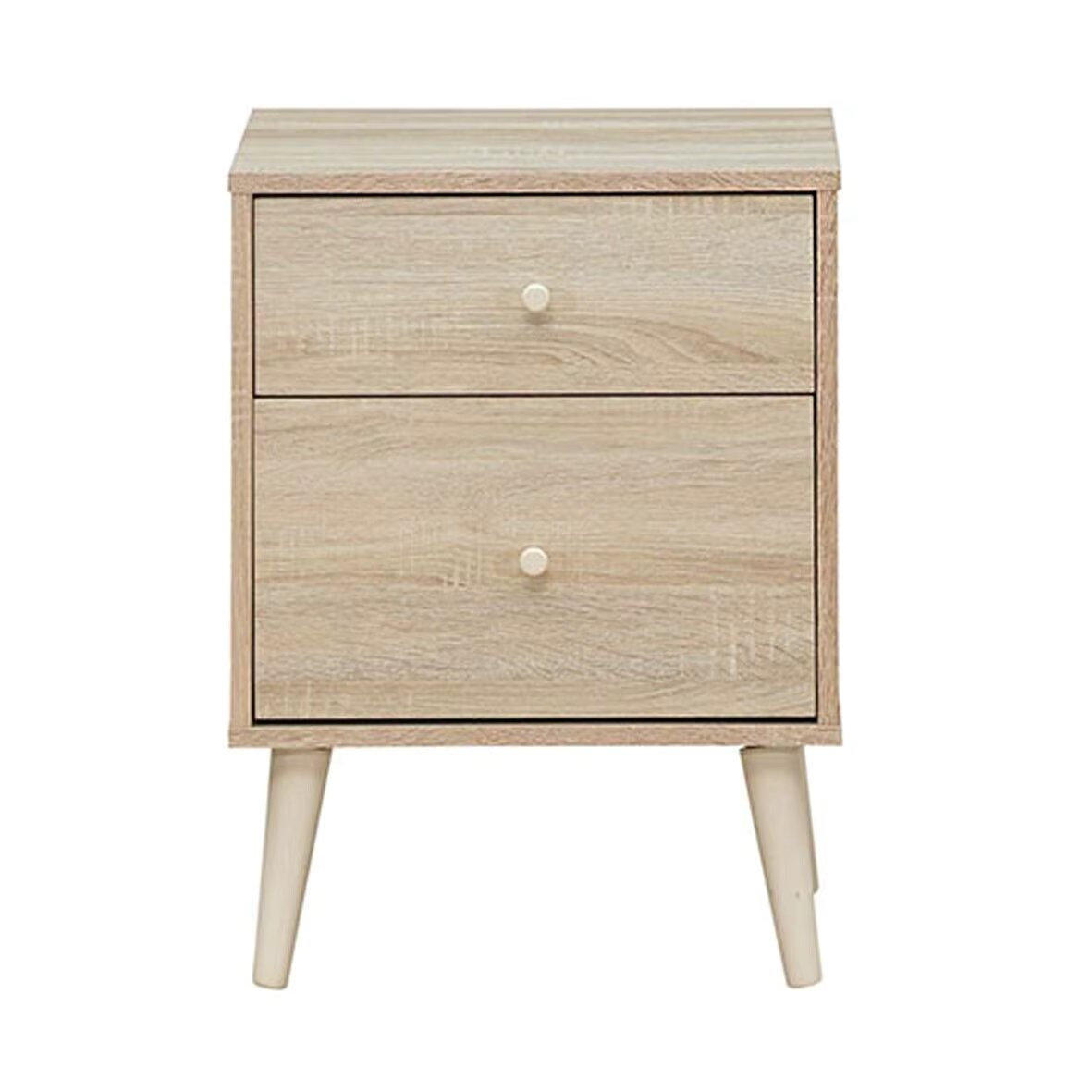 GOFLAME 2-Drawer Nightstand Wooden Chest of Drawers Space-saving Beside Table End Table