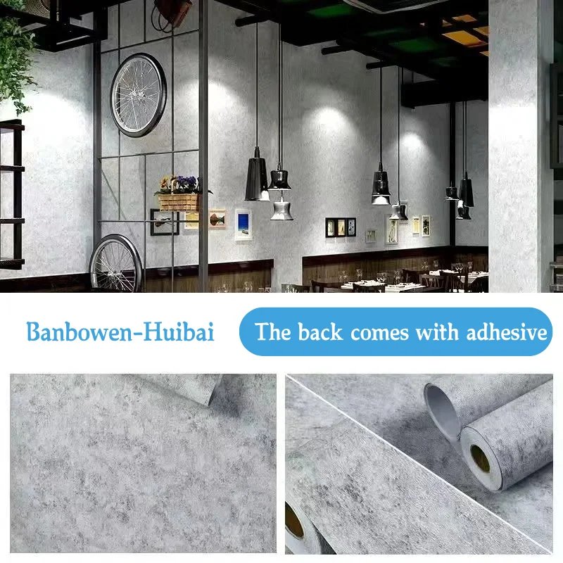 40cm PVC Dark Gray Peel and Stick Wallpaper Self Adhesive Retro Old Mottled Pattern Wall Sticker Wallpaper Cement Gray Stickers