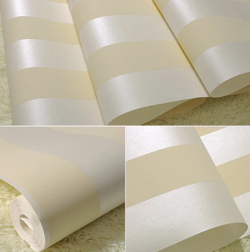10M Roll Modern Simple Stripe Wallpaper Pink Beige Wallpapers for living room Cream White Background Wall Tape home decoration