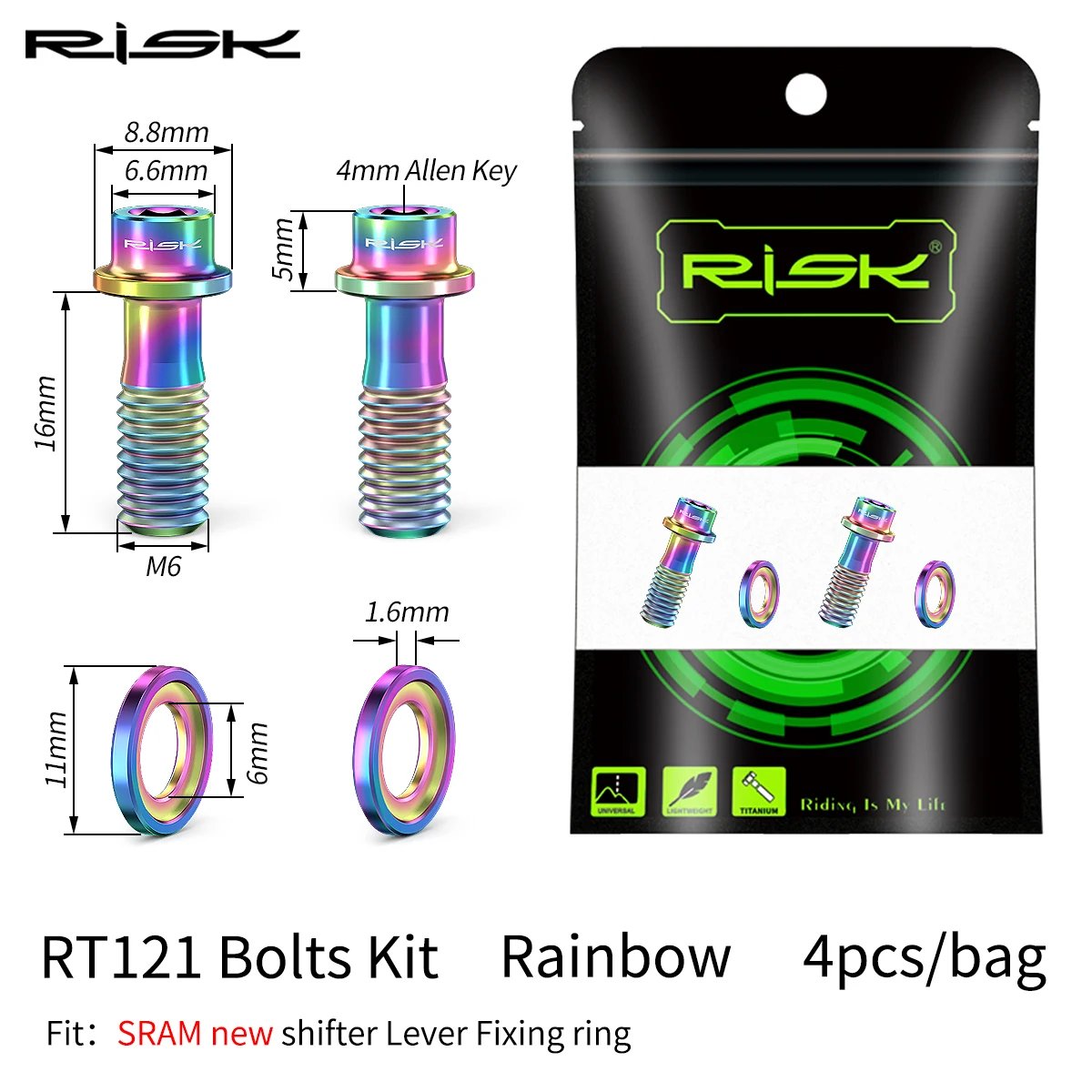4pcs Rainbow
