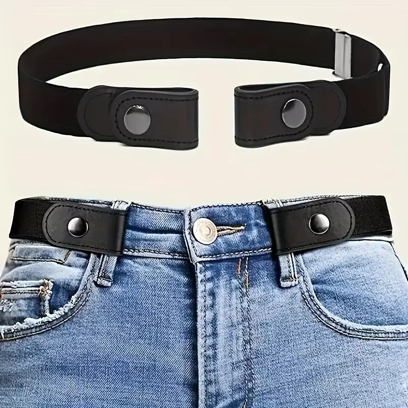 Buckle-Free Belt For Jean Pants,Dresses,No Buckle Stretch Elastic Waist Belt For Women/Men,No Bulge,No Hassle Waist Belt