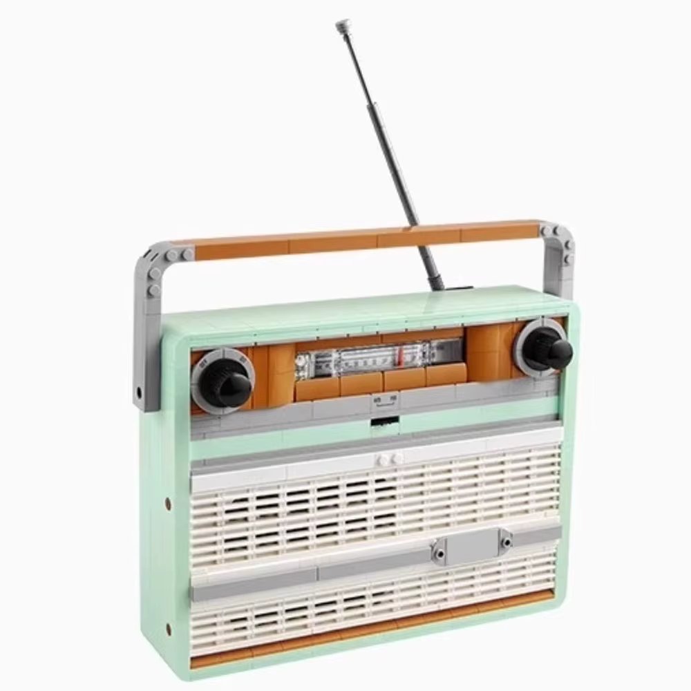 MOC 10334 Retro Radio Model Building Blocks 1970s transistor Radio Music Home Decor Bricks Toy for Children Christmas Gifts