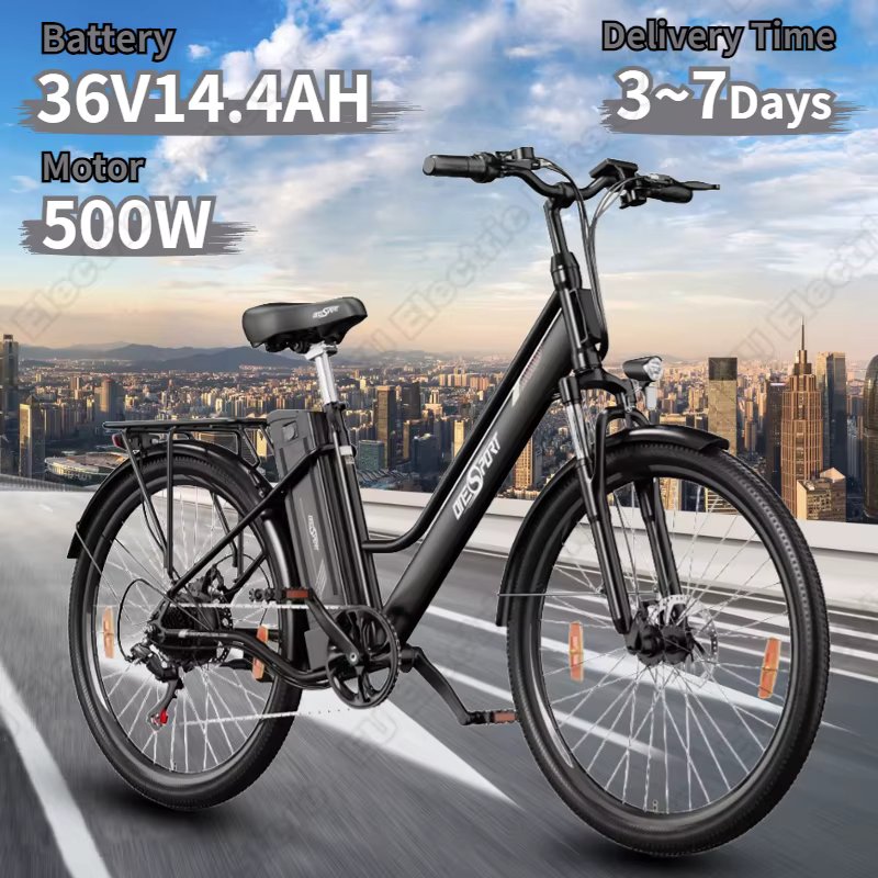 OT18 Electric Bike 500W Motor 36V14.4Ah Lithium Battery Adult City E-bike 26-inch Tire Aluminum Alloy Mountain Electric Bicycle