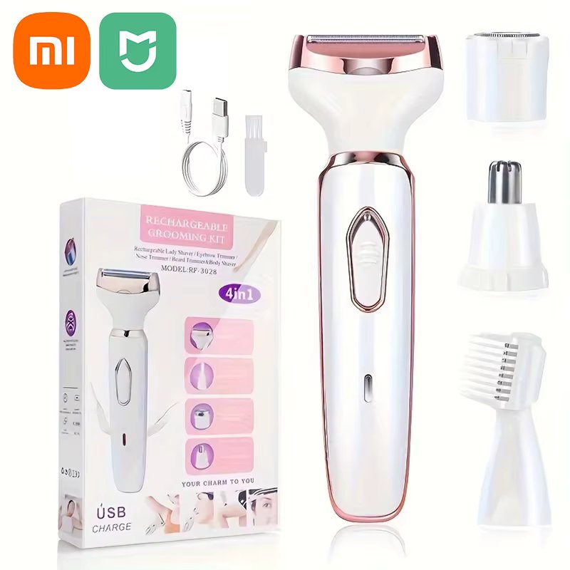 Xiaomi  New 4 In 1 Electric Lady Shaver Body Hair Removal Epilator Painless Cordless Trimmer Razor Gifts For Women