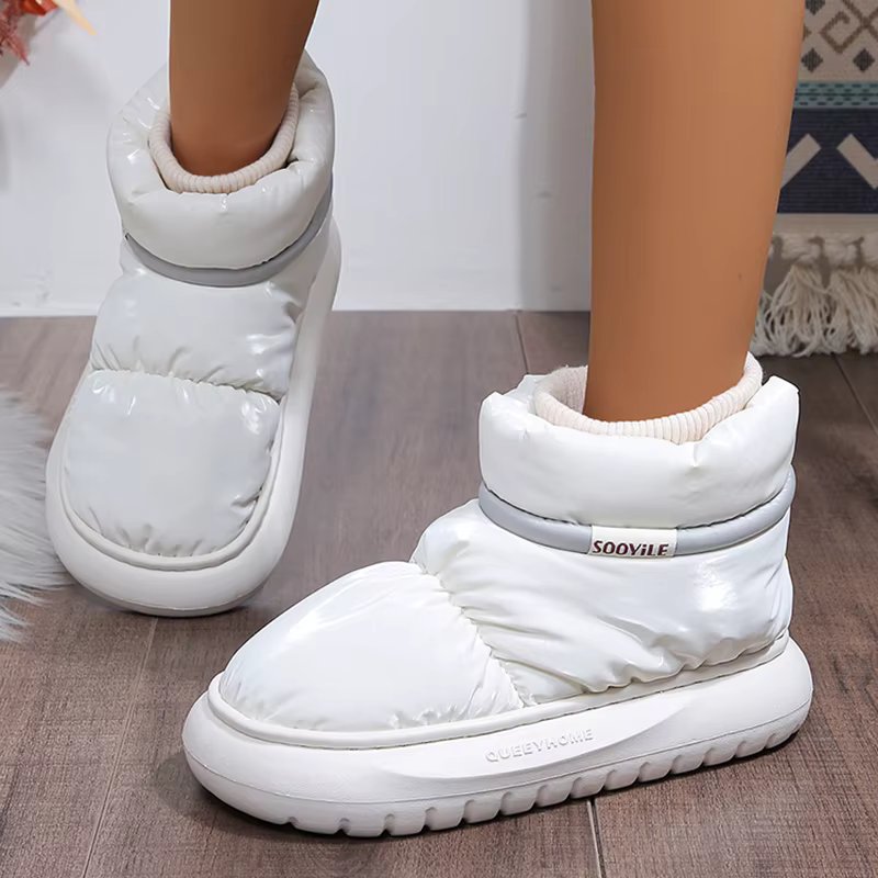 Women's 2024 Winter Warm Plush Cotton Padded Shoes Thick Bottom Waterproof Down Snow Boots Woman Non-Slip Platform Ankle Boots