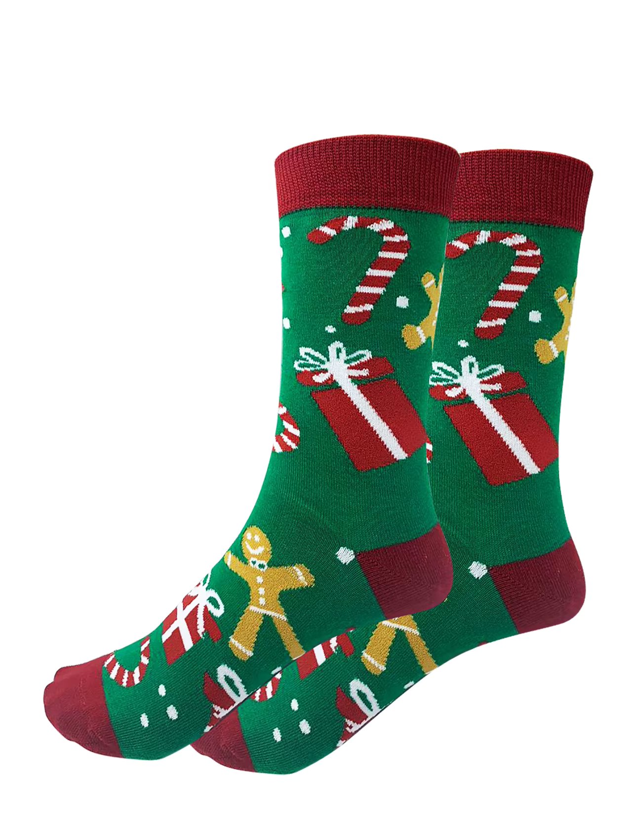 Merry Christmas Snowflakes and Santa Claus Bamboo Blend Socks - Festive and Cozy (3Pairs)