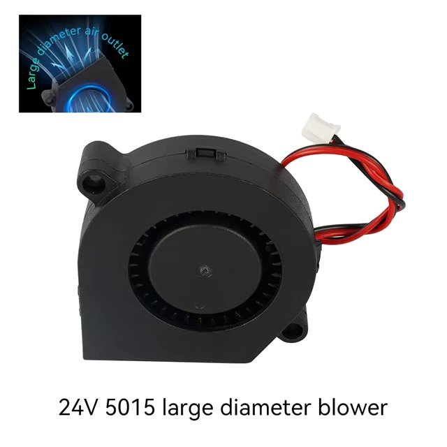 Powerful 5015 Cooling Turbo Fan 12V 24V 9500RPM Ball Bearing Large Air Outlet Blower Fan For 3D Printer Extruder DC Cooler