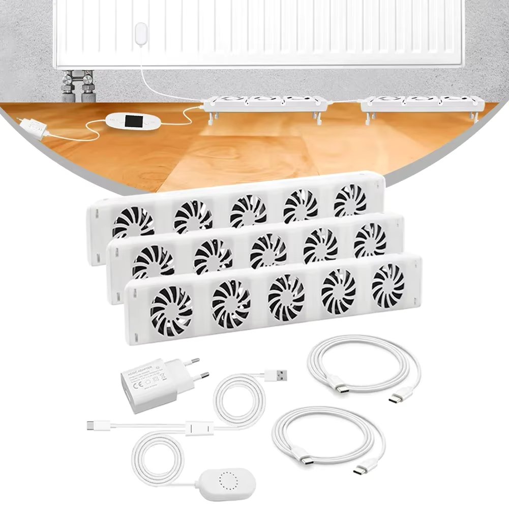 5.0 Radiator Fan For Smart Radiator Booster Extension Set Ventilator Fan Home Fireplace Fan Home Warm Heat Distribution EU-plug