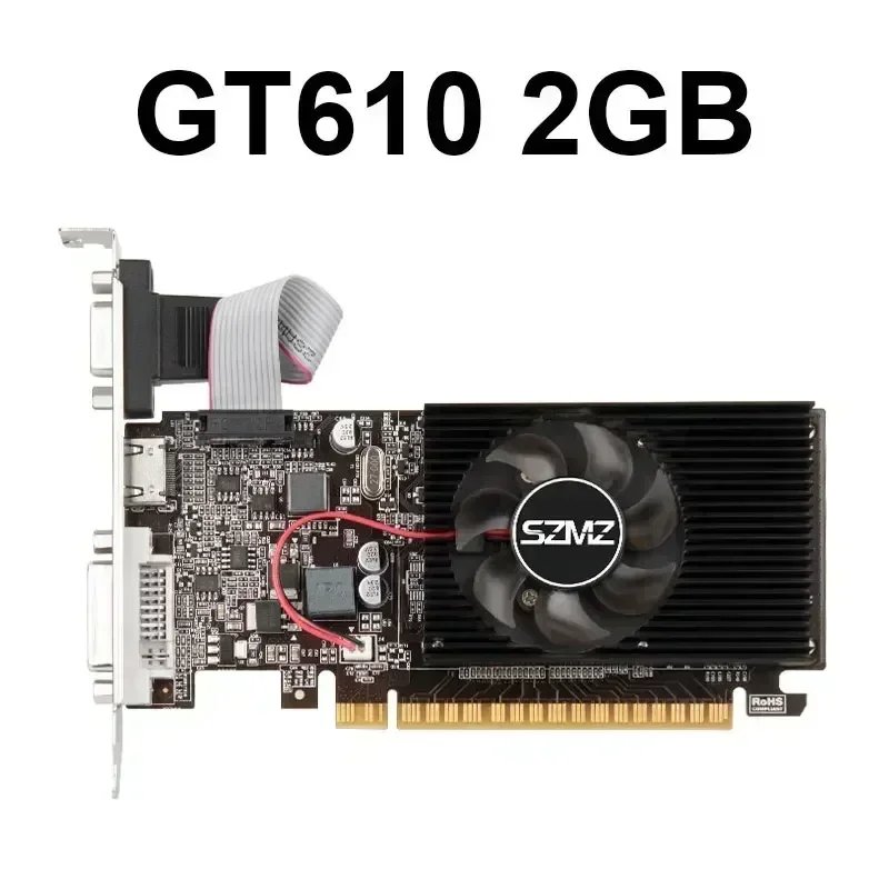 SZMZ GT 610 Video card 2GB NVIDIA GeForce GT610 ddr3 graphics card  .