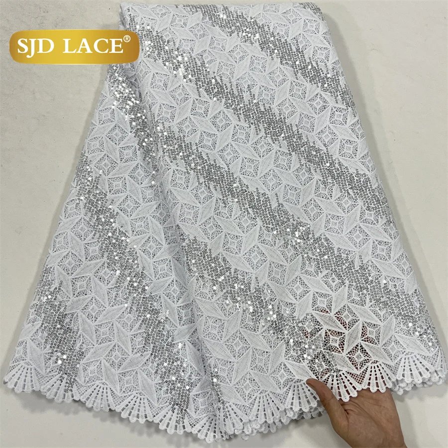 7White Sequins Lace