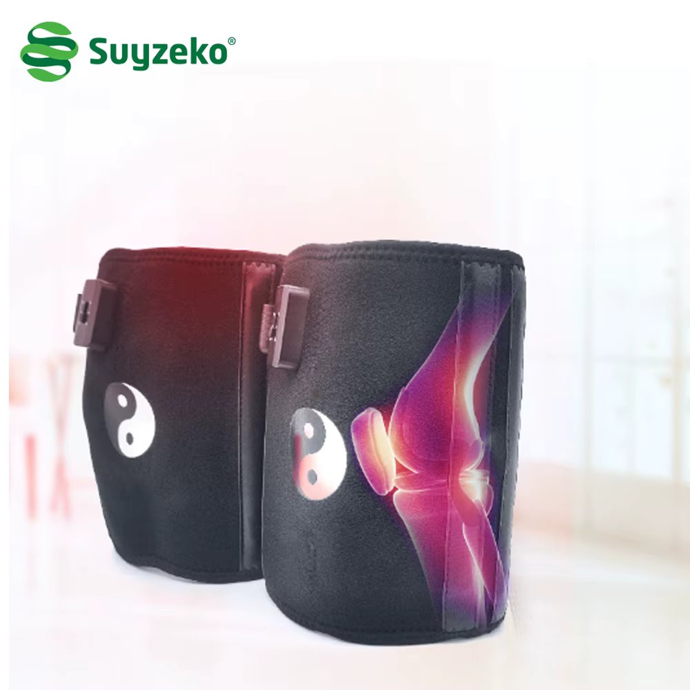 Suyzeko Heated Knee Brace Wrap Leg Warm Infrared magnetocaloric Heat Knee Massager Relief Arthritis Pain for Men Women Gifts